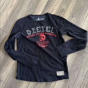 Diesel Black and Red Long Sleeve Tee